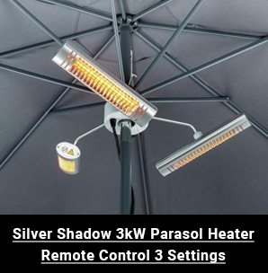 Shadow 3kW Parasol Heater - Silver